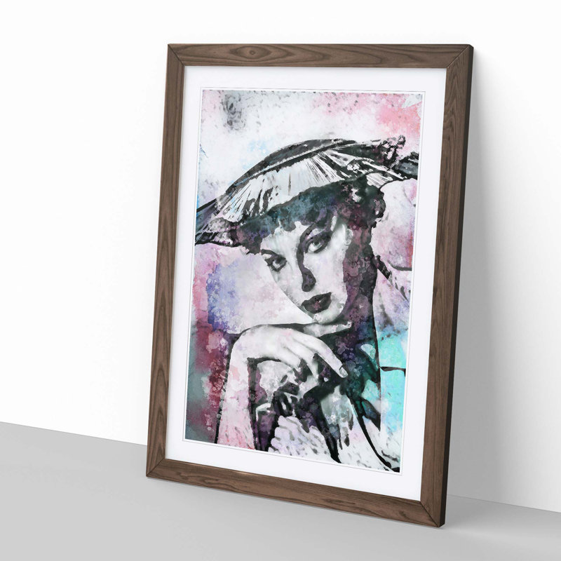 Joan Collins in Abstract - Framed Print, Walnut, 76cm H x 50cm W x 2cm D