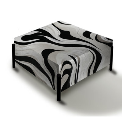 Minimalist Sophistication - Abstract Large Square Ottoman