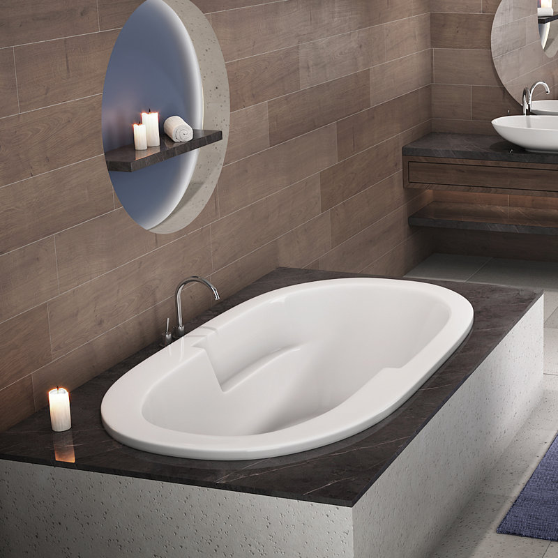 Marco 66" x 42" Drop In/Undermount Combination Acrylic Bathtub, Biscuit