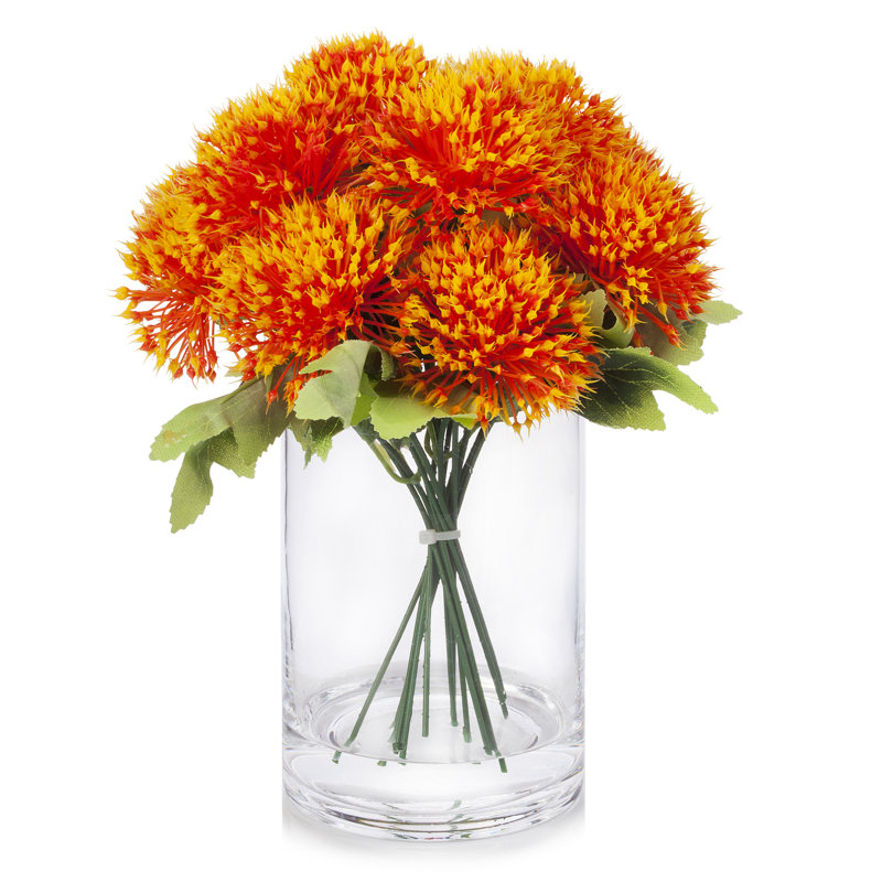 Arrangement de fleurs mélangé artificiel dans un vase, Orange