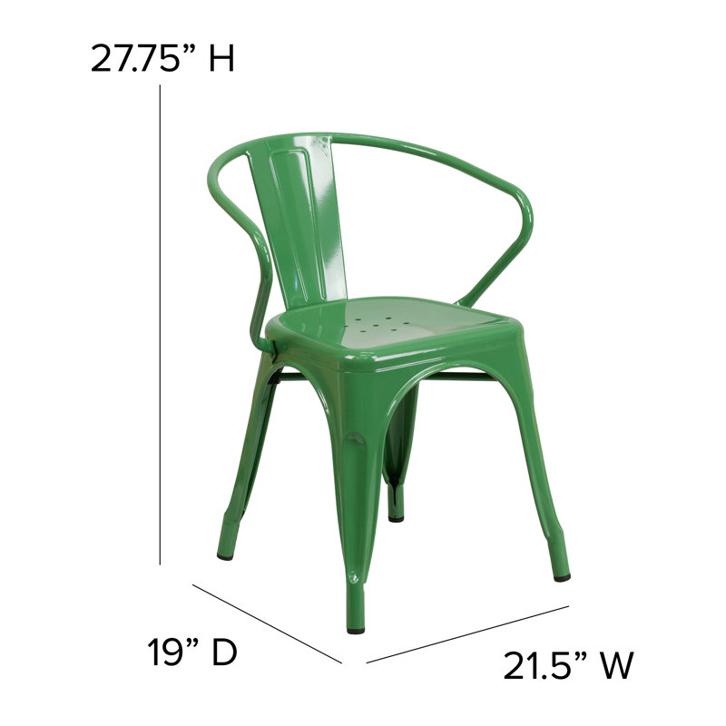Chaise empilable Briceidy, Teck, Vert