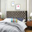 Tête de lit en velours gris à boutons, rehaussant la sophistication de la chambre à coucher et le style contemporain facile à assembler pour un grand lit-1364484443