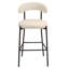 Tabouret de bar 26 po à hauteur de comptoir avec housse en tissu Teddy et îlot de cuisine avec base thermolaquée noire et repose-pieds-782223674