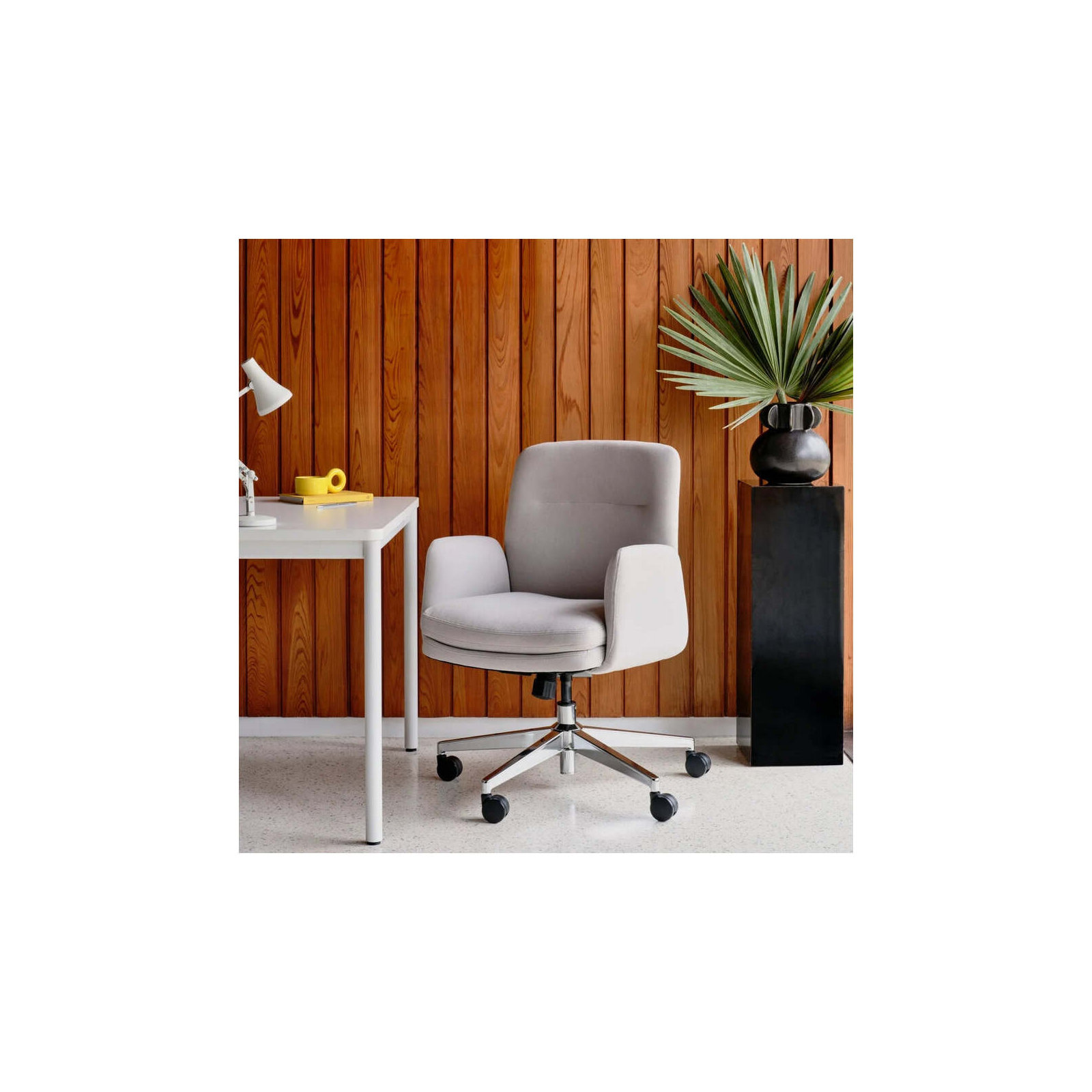 Softside Chair - Midback - Fabric, Bone, 36"