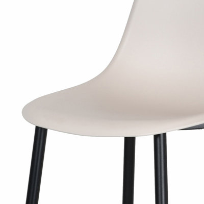 Aspen 3-Piece Dining Set - Compact Square Table & 2 Curved Plastic Chairs