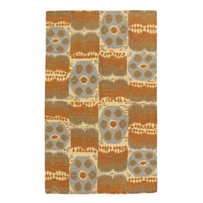 Tapis rectangulaire en laine à tissage plat