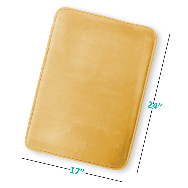 Ultra Soft and Absorbent Memory Foam Bath Rug Set with Non-Slip Backing, Camel/Gold, Small: 24" L x 17" W