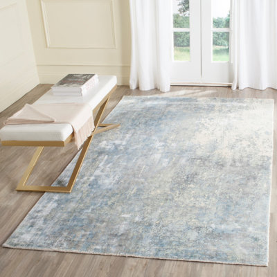 Mcelroy Abstract Hand-Knotted Gray/Beige Area Rug