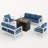 7-Person Sofa Seating Group With Coffee Table-1875358062