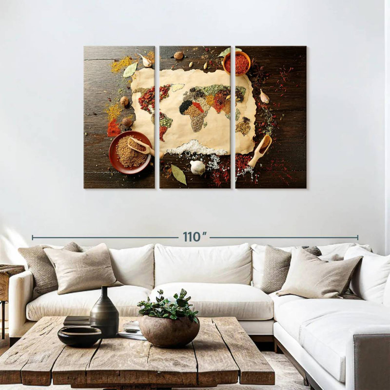 Yarlin Spices World Map, 48" H x 74" W