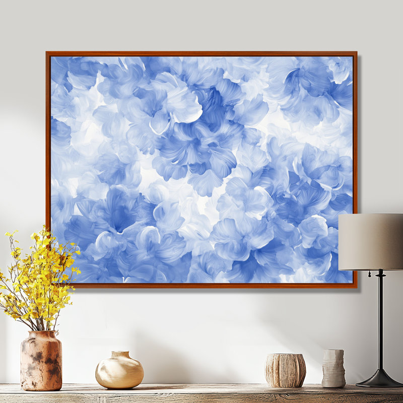 «Aqua Velvet Daisies Flower Flow I» - impression murale marguerites, 12" H x 20" W, Brun