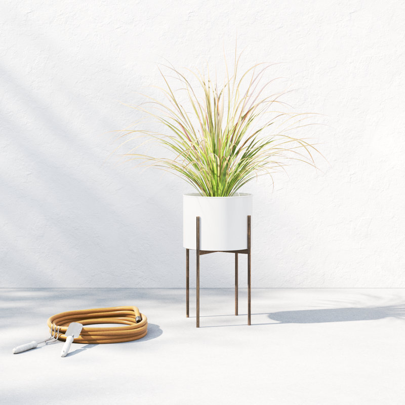 Brinley Metal Planter, 26" H x 15" W x 15" D, Dark Brass-Finished