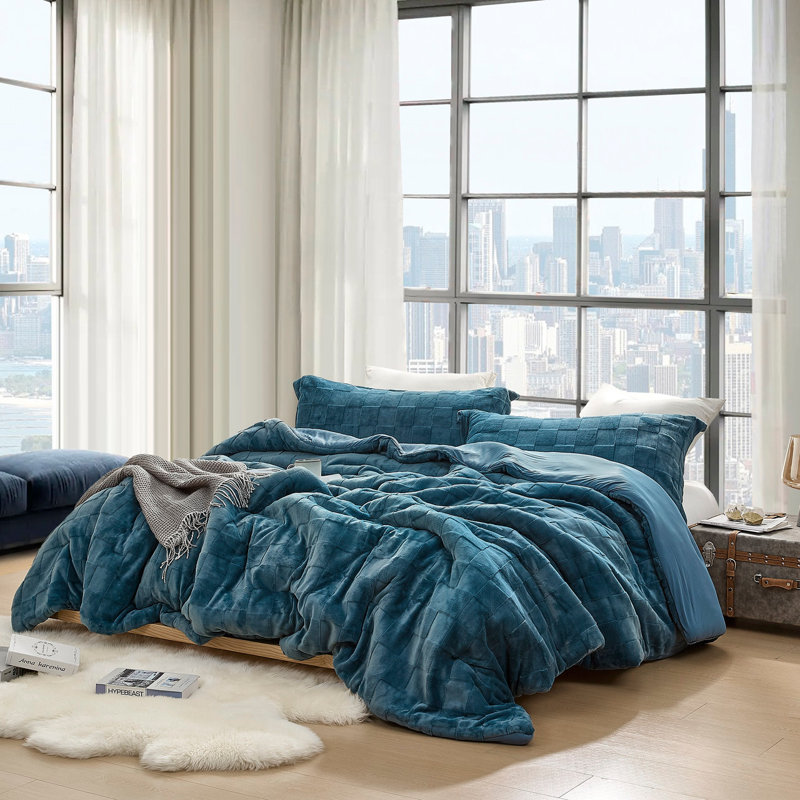 Coma Inducer Better Than Anesthesia Oversized Comforter Set , Queen Comforter + 2 Standard Shams, Blue
