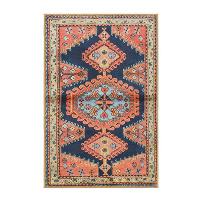 Tapis oriental bleu / orange
