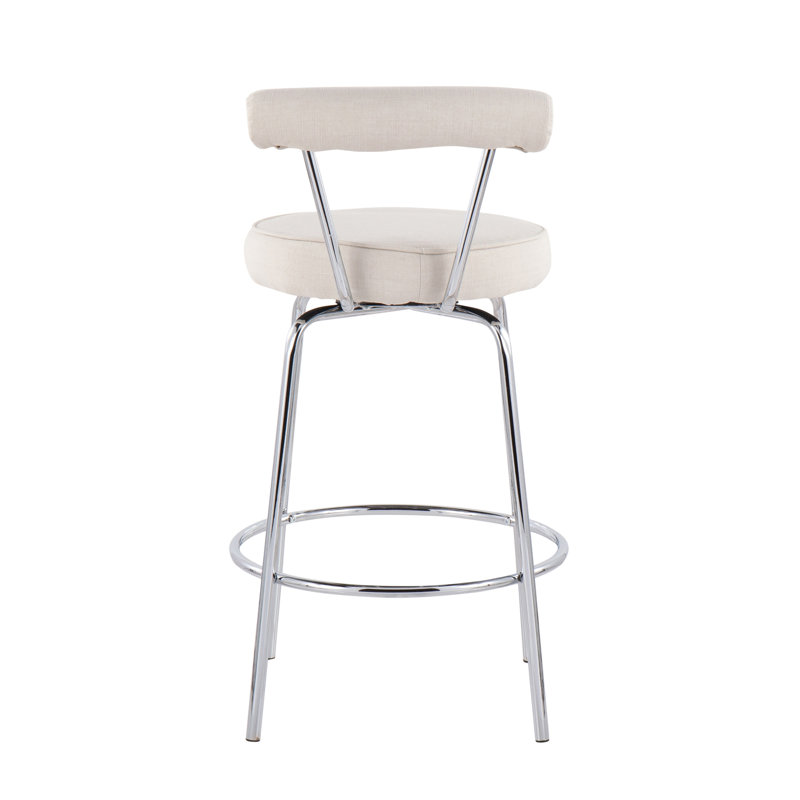 Tabouret de comptoir contemporain, Argent, Blanc