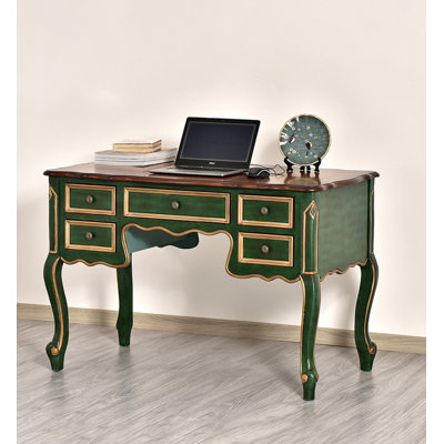 Bureau en bois massif avec tiroirs American Vintage