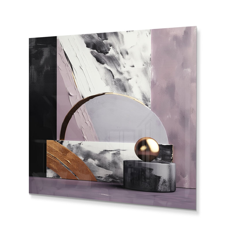 Glam Abstract Wall Decor on Metal, 29" H x 29" W x 1" D