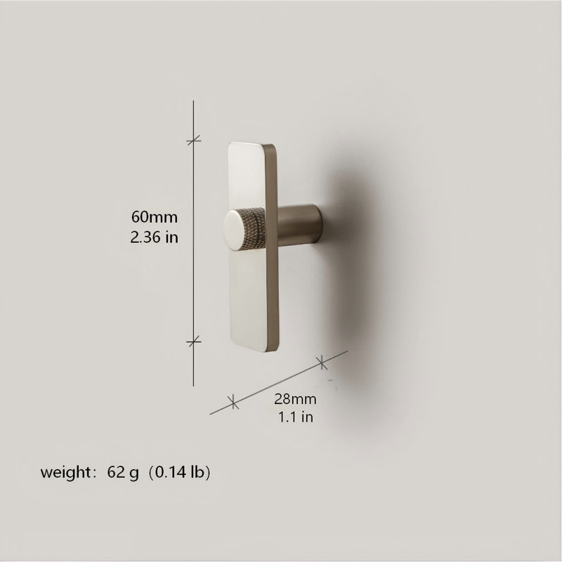 GOO-KI Titanium Silver Solid Brass Knob