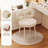 Vanity Stool with Bowknot Backrest Living Room Bedroom Makeup Chair Adjustable Foot Pads Armless Dressing Chair Side Table Seat