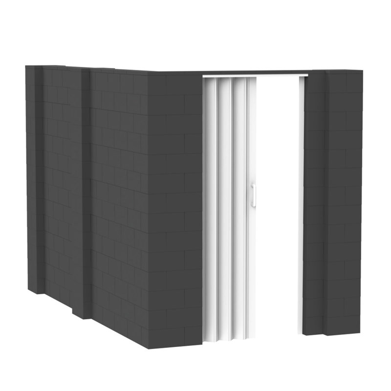 Ensemble mural en forme de L avec porte Everblock, H 84 po x l 120 po x P 72 po, Gris foncé