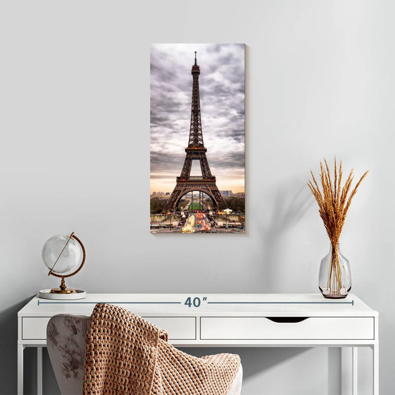 Storm Clouds Eiffel Tower, 24" H x 12" W