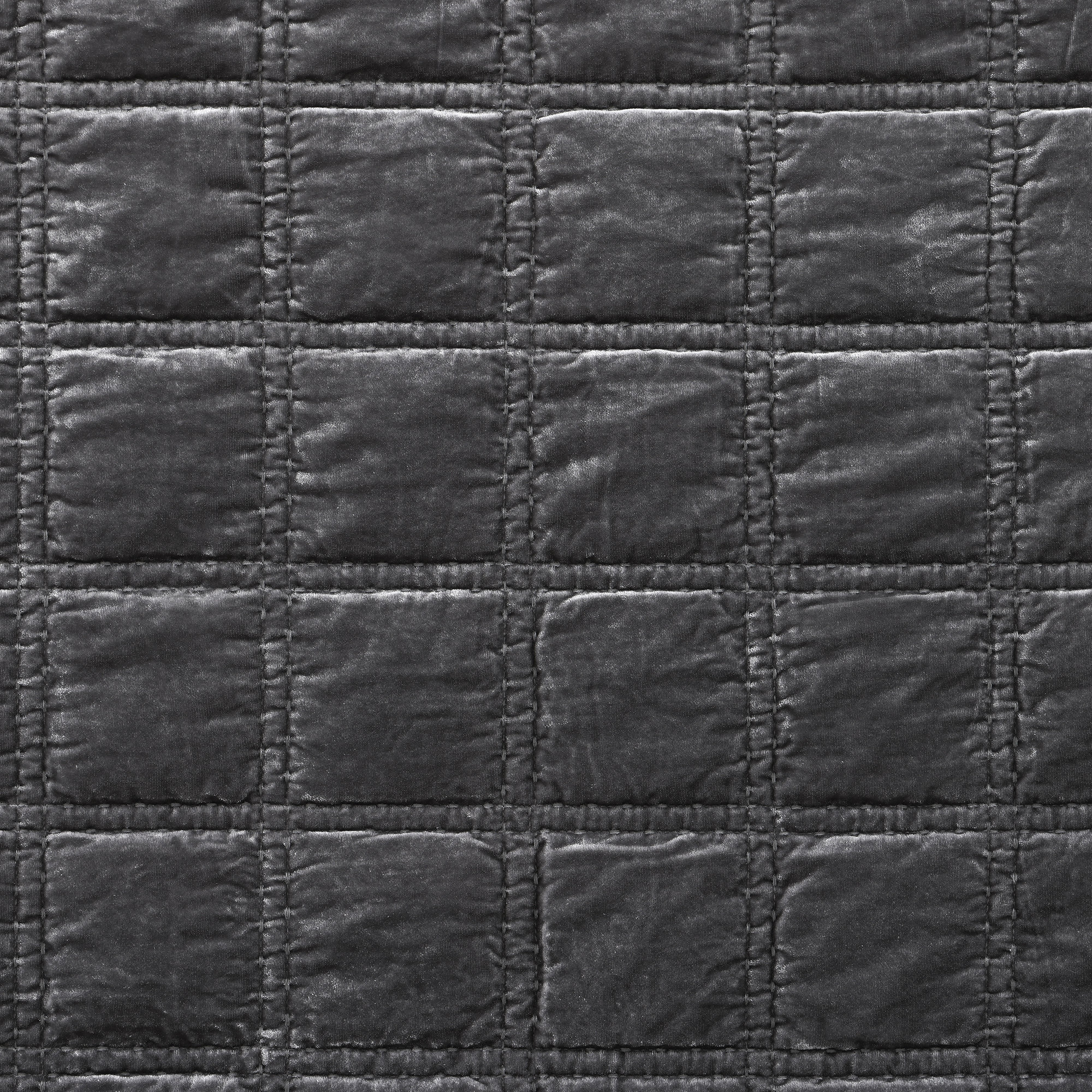 Stella Faux Silk Double Box Stitch Classic Chic Casual Modern Rustic Quilt Set, King Quilt + 2 King Pillowcases, Slate