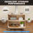 Mobile Tv Stand With Wooden Shelves For 32-65 Inch Led Lcd Oled Tvs