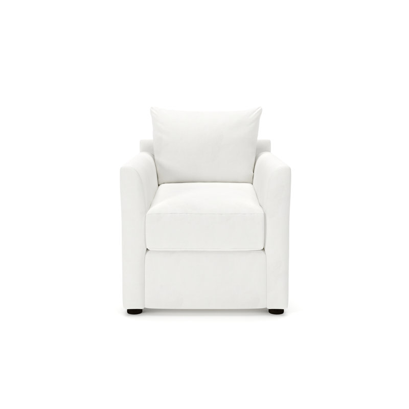 Fauteuil d'appoint rembourré Cecelia, Blanc décoloré classique