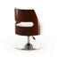Fauteuil demi-tonneau pivotant en cuir Salon Vegan-356760944
