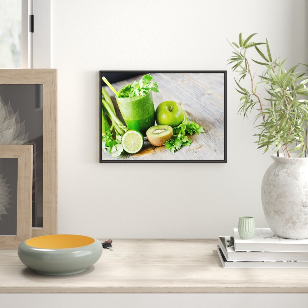 Gerahmtes Wandbild BIO Smoothie Apfel Limette Kiwi