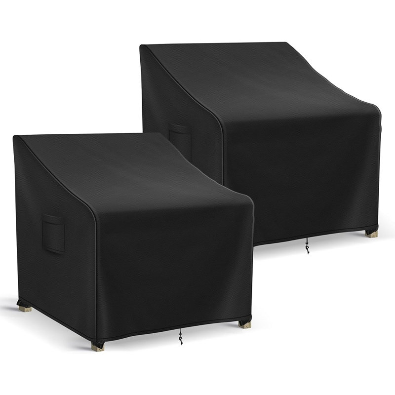 Waterproof Outdoor Chair Covers, Black, Heavy-Duty Patio Furniture Protector, 2-Pack All-Weather Series 2