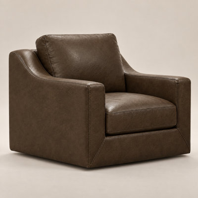 Ramba Classic Timeless 100% Top Grain Leather Swivel Chair, Made to Order