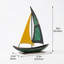 Sculpture de voilier en métal fabriquée à la main, décor nautique côtier, tablette, manteau de cheminée et décoration de bureau