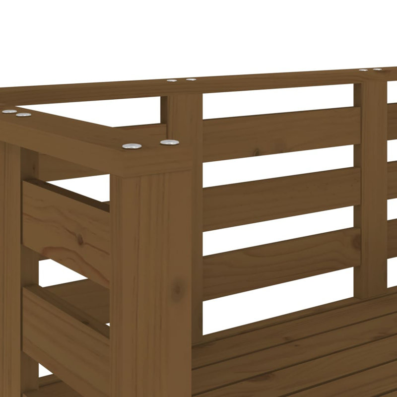 Solid Wood Outdoor Bench, Brown