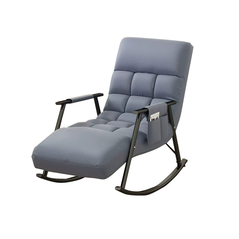 Chaise berçante réglable ergonomique en métal, Noir, Violet bleuté