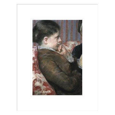 Détail montrant le profil d'une femme d'une tasse de thé par Mary Cassatt