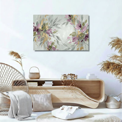 Ensemble de 1 tableau abstrait floral sur toile