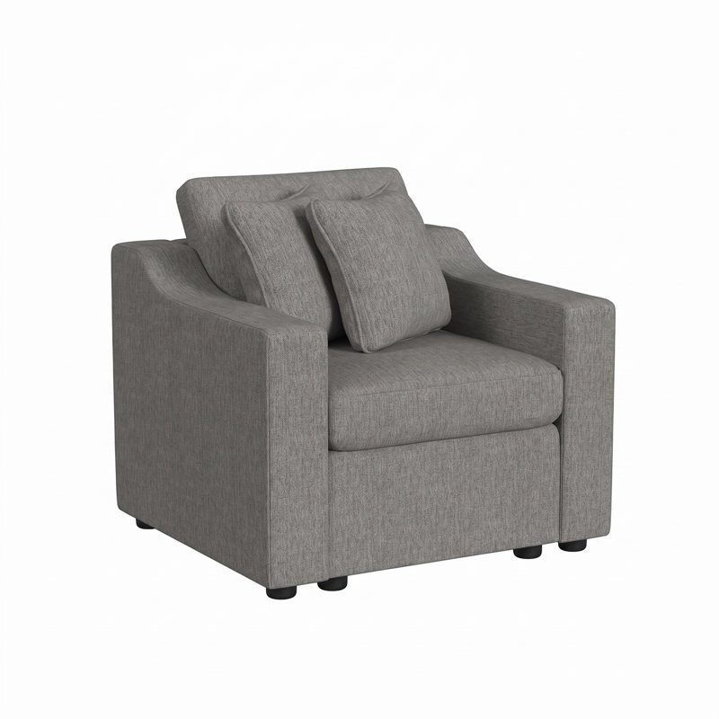 Lockheart 32" Accent Chair Slope Arm Gray, Smoke