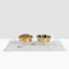 Small Clear Elevated Feeder with Gold Bowls-279280812