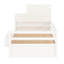 Lit plateforme simple en bois avec bibliothèque pour échantillon, garde-robe mobile et lit gigogne amovible, blanc - personnalisable Living-121105647
