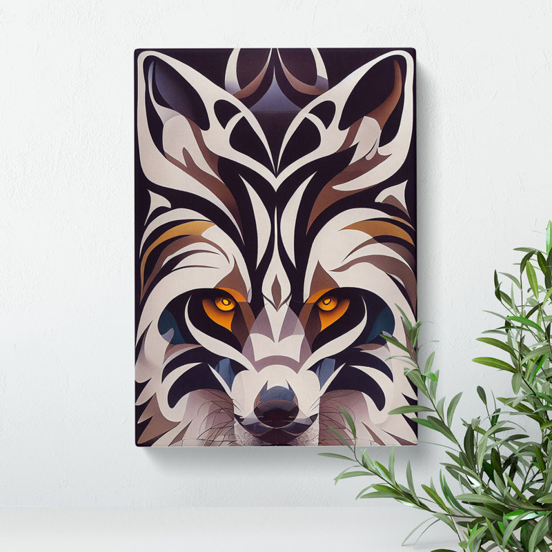 Wolf In Abstract No.4 - Wall Art, Wrapped Canvas, 50cm H x 35cm W, No Matte