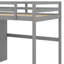 Lit mezzanine double en bois avec garde-robe intégré, tablettes et éclairage à DEL-1749410975