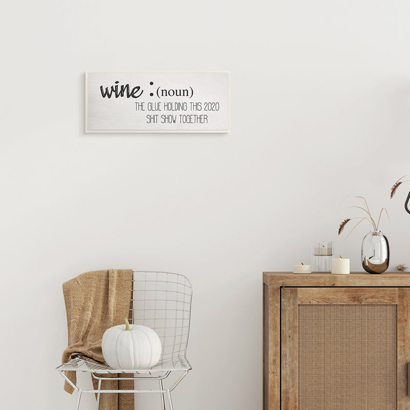 Vin définition humoristique «Wine», Plaque murale, H 7 po x l 17 po x P 0,5 po
