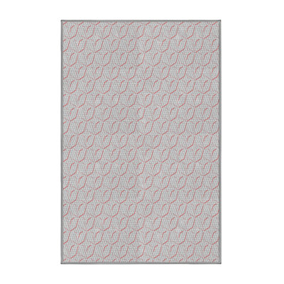 Tapis rouge/gris à motifs Jefferies