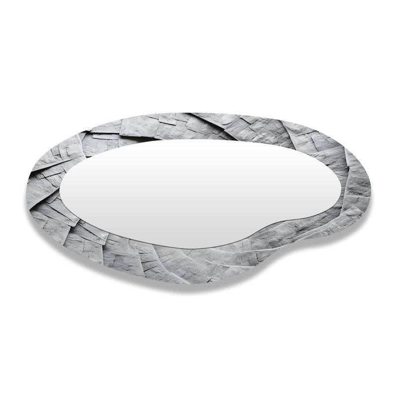 Miroir mural gris à spirales abstraites spirales grises III - formes abstraites
