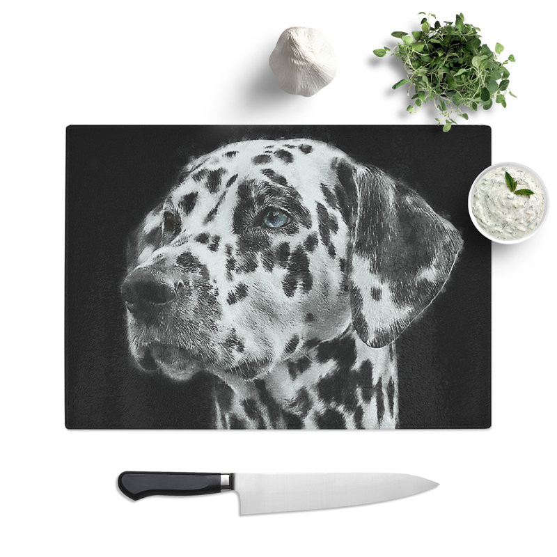 Dalmatian Dog Painting Chopping Board, 20cm W x 28.5cm L