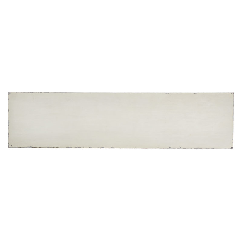 White Distressed Wood Console Table with Storage Drawers