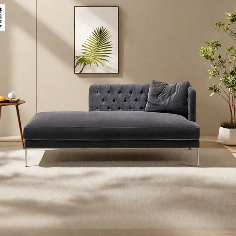 Fauteuil inclinable moderne en flanelle d'éponge de style simple, Orienté à droite