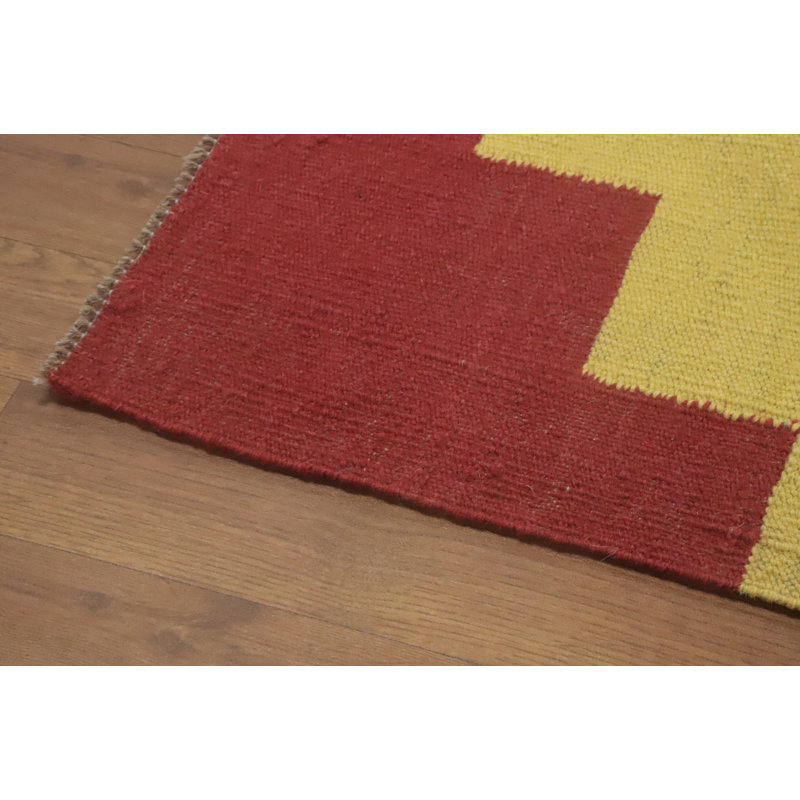Tapis carré kilim en laine à tissage plat 8 x 8