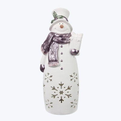 Bonhomme de neige en céramique avec DEL
